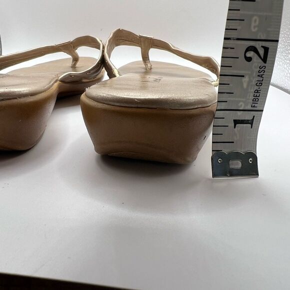 Coral Bay Gold Wedge Sandals with Metallic Finish - Picture 6 of 6